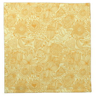 Summer floral pattern in warm colors cloth napkin