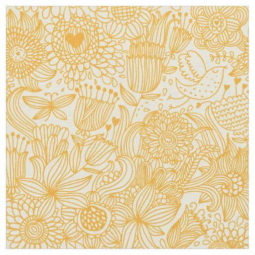 Summer floral pattern in warm colors fabric