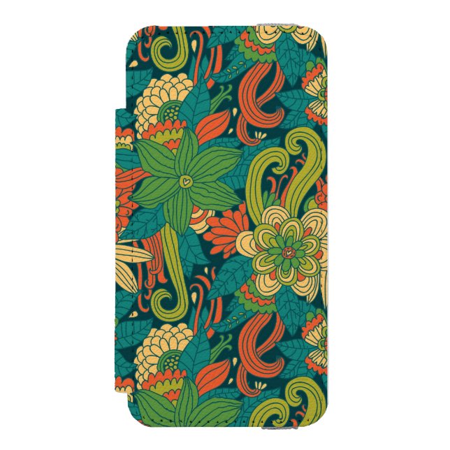 Summer floral pattern incipio iPhone wallet case (Folio Front)