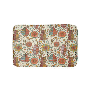 Summer floral pattern made of leaves bathroom mat