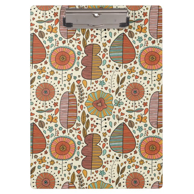 Summer floral pattern made of leaves clipboard (Front)