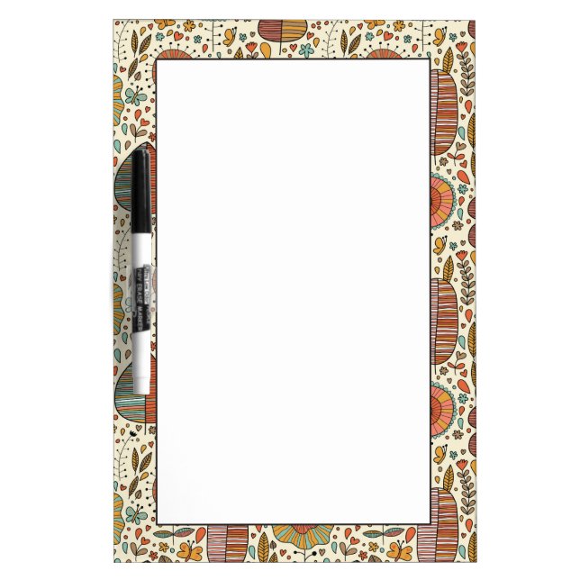 Summer floral pattern made of leaves Dry-Erase board (Front)