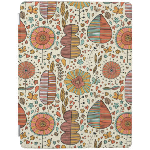 Summer floral pattern made of leaves iPad smart cover