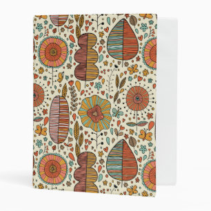 Summer floral pattern made of leaves mini binder