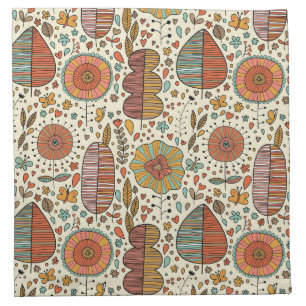 Summer floral pattern made of leaves napkin