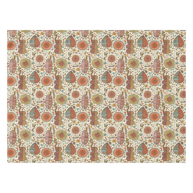 Summer floral pattern made of leaves tablecloth (Front (Horizontal))