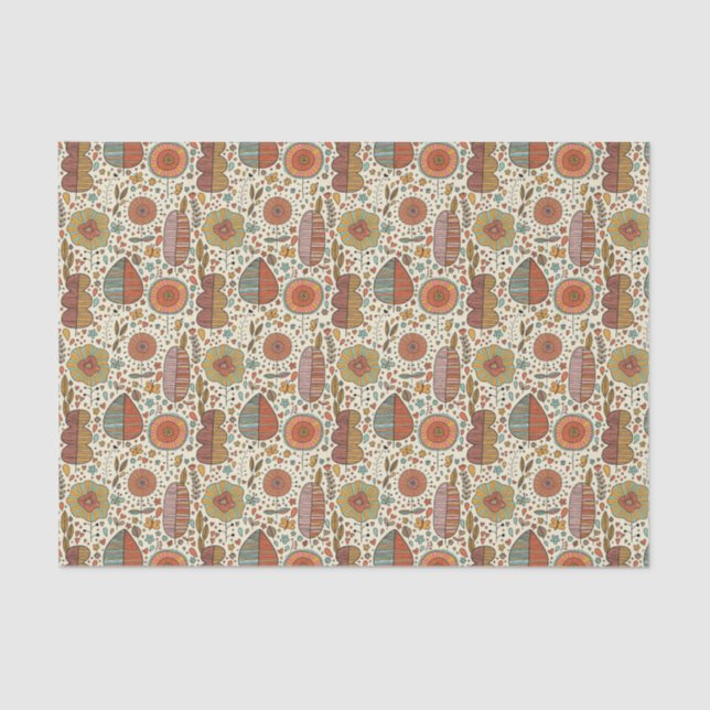 Summer floral pattern made of leaves tissue paper (Front)