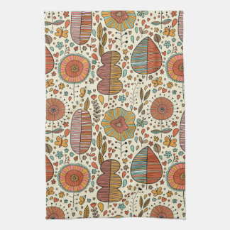 Summer floral pattern made of leaves towel