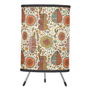Summer floral pattern made of leaves tripod lamp