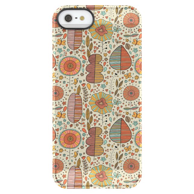 Summer floral pattern made of leaves uncommon iPhone case (Back)