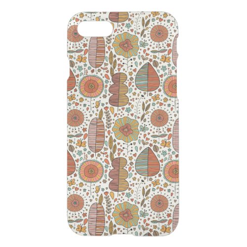 Summer floral pattern made of leaves iPhone SE87 case