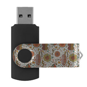 Summer floral pattern made of leaves USB flash drive