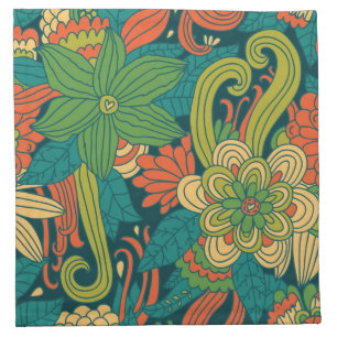 Summer floral pattern napkin