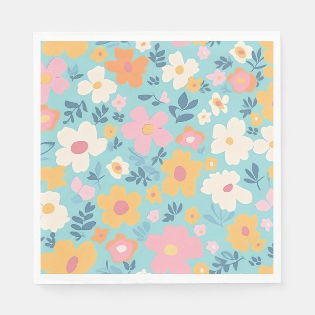 Summer Floral Pattern Napkins (Front)