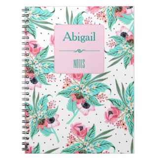 Summer Floral Pattern - Personalized Notebook