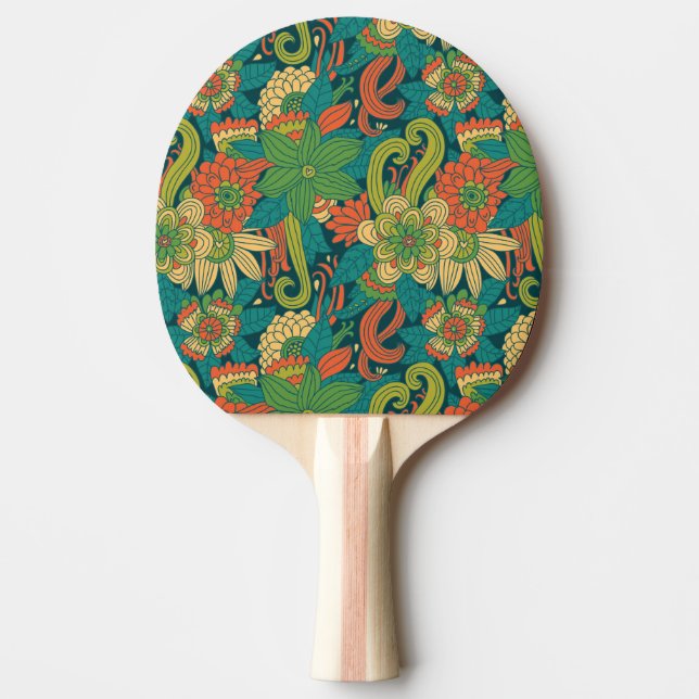 Summer floral pattern Ping-Pong paddle (Front)