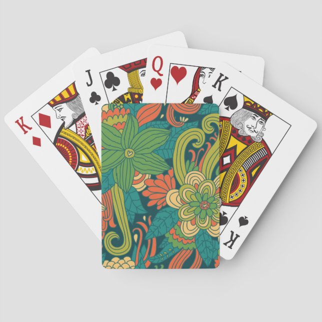 Summer floral pattern poker cards (Back)