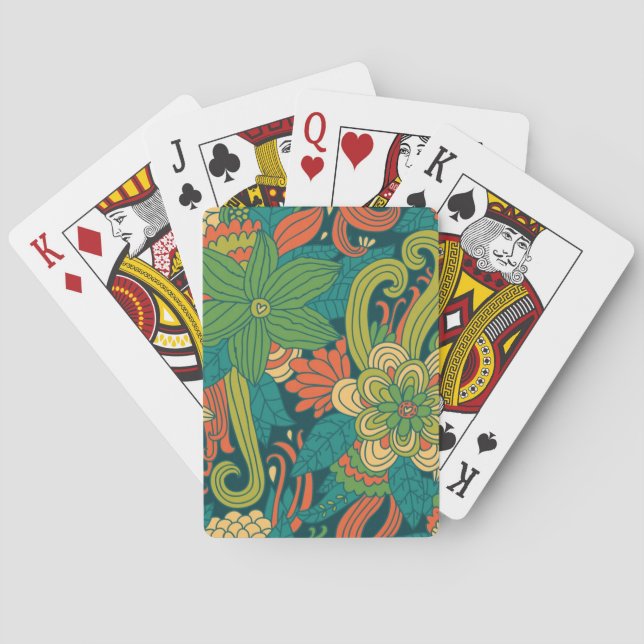 Summer floral pattern poker cards (Back)