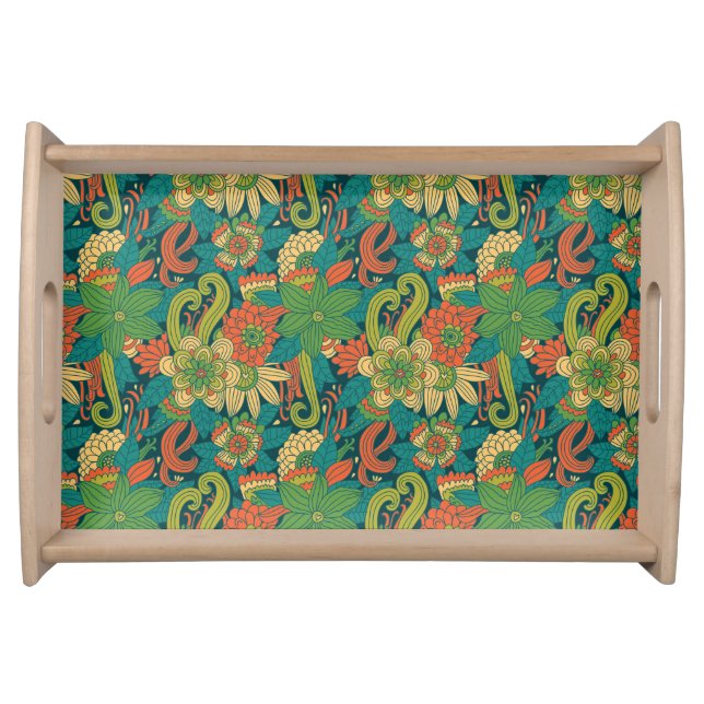 Summer floral pattern serving tray (Front)