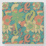 Summer floral pattern stone coaster