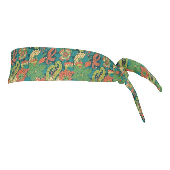 Summer floral pattern tie headband (Rotate 90)