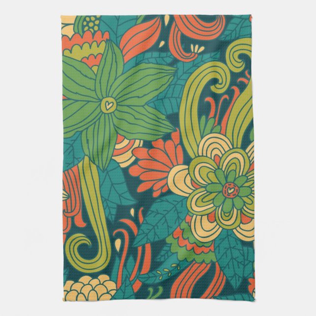 Summer floral pattern towel (Vertical)