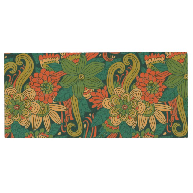 Summer floral pattern wood USB flash drive (Front)