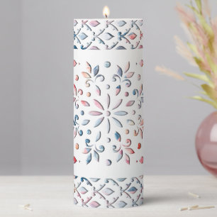 Summer Floral  Pillar Candle