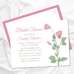Summer Floral Pink Flowers Garden Bridal Shower  Invitation Postcard at Zazzle