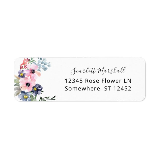 Summer Floral Return Address Label (Front)