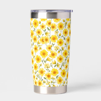 "Summer Floral Steel Tumbler - 20oz, Leakproof"