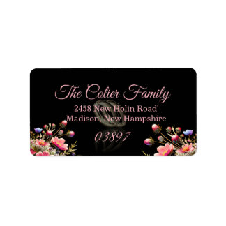Summer Floral Wedding Design Address Label