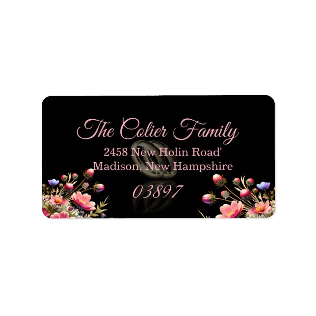 Summer Floral Wedding Design Address Label (Front)