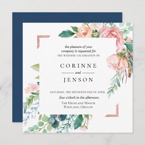 Summer Floral Wedding Invitation