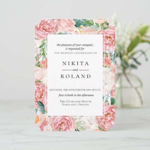 Summer Floral Wedding Invitation | Zazzle