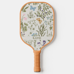 Summer Floral Wildflowers and Herbs Pickleball Paddle