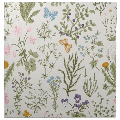 Summer Floral Wildflowers Cloth Napkin