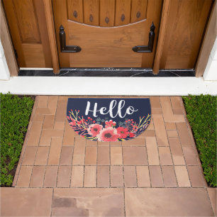 Summer Floral Wreath Hello Doormat