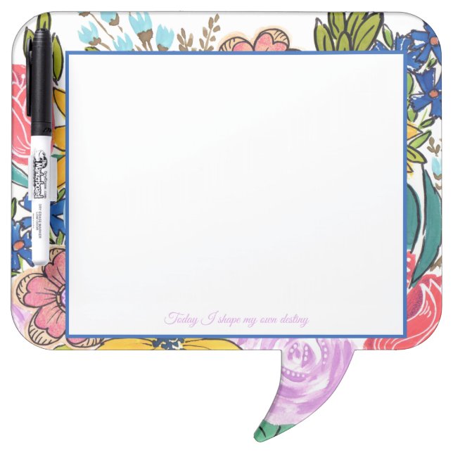 Summer Florals Personalized Dry Erase Board (Front)
