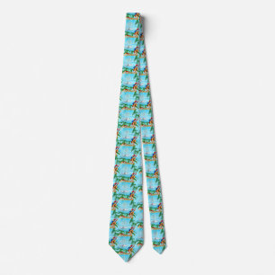 Summer Florida Seaplane Tropical Beach Coastal Neck Tie