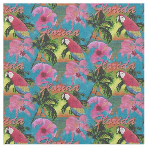 Summer Florida Tropical Sunset Beach Coastal Fabric