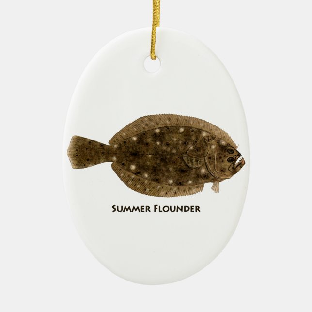 Summer Flounder Ceramic Ornament (Front)
