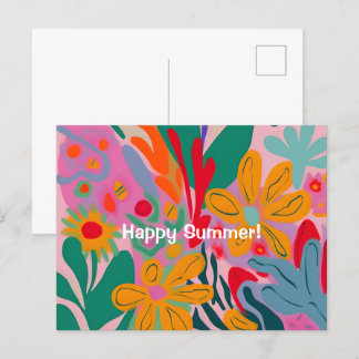 summer flower abstract pattern happy Summer Postcard