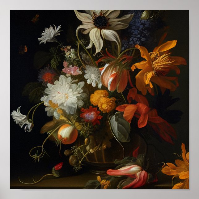Summer Flower Arrangement Still Life Poster (Front)