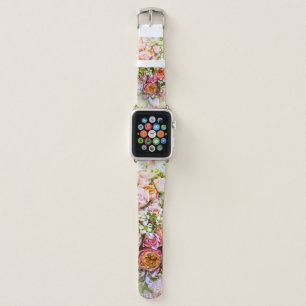 Summer flower background, bouquets of flowers apple watch band