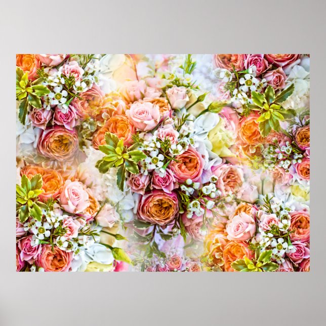 Summer flower background, bouquets of flowers poster (Front)