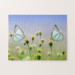 Summer Flower Butterfly Meadow Nature Floral Jigsaw Puzzle<br><div class="desc">This nature themed jigsaw puzzles features beautiful butterflies on flowers in a field #butterfly #jigsawpuzzle #gifts #stockingstuffers #games</div>
