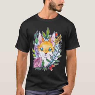 Summer Flower Cat  T-Shirt