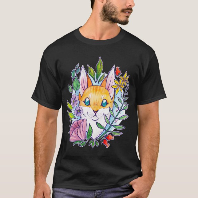 Summer Flower Cat  T-Shirt (Front)