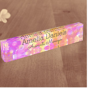 Summer Flower  Desk Name Plate